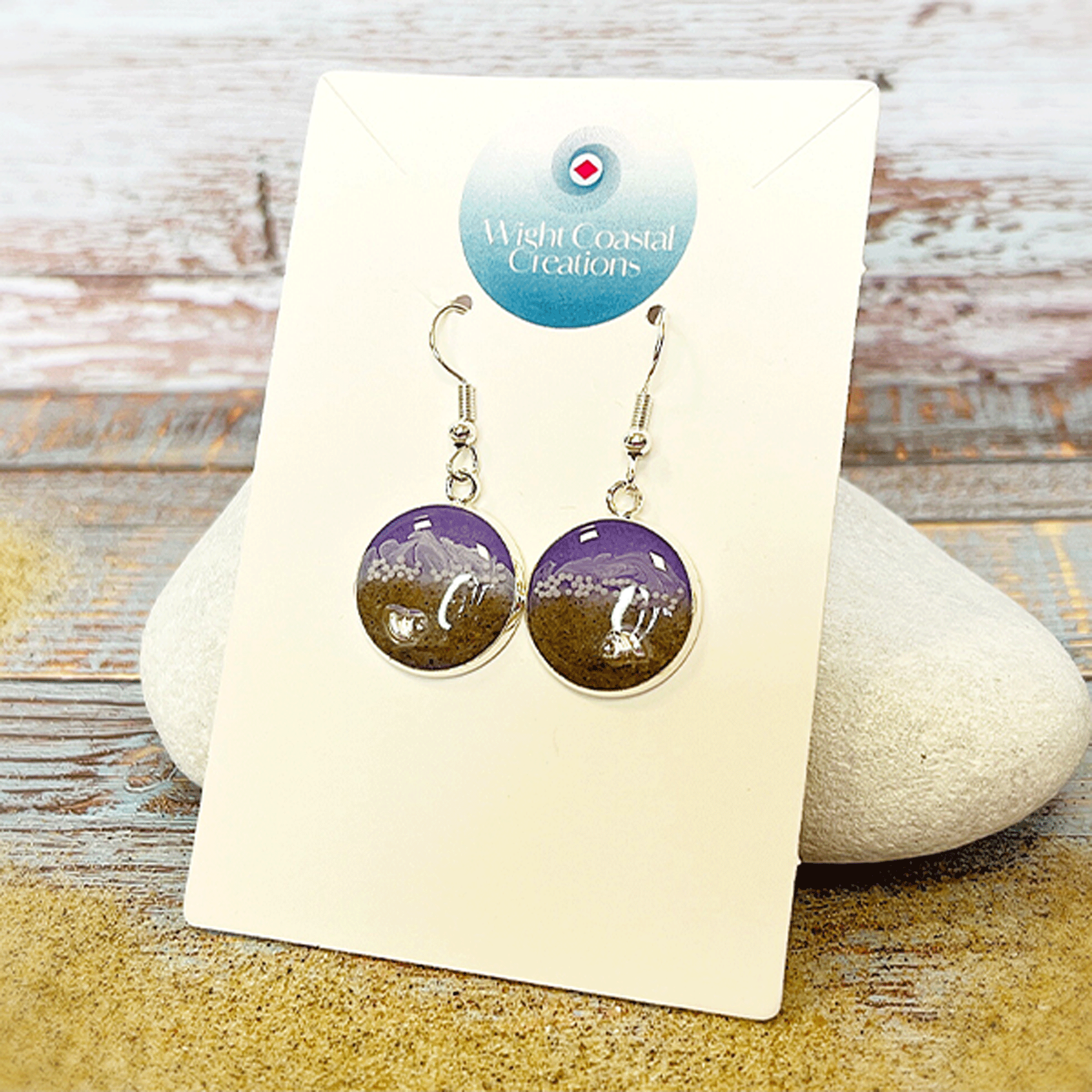 Isle-of-Wight-Purple-Circular-Earrings