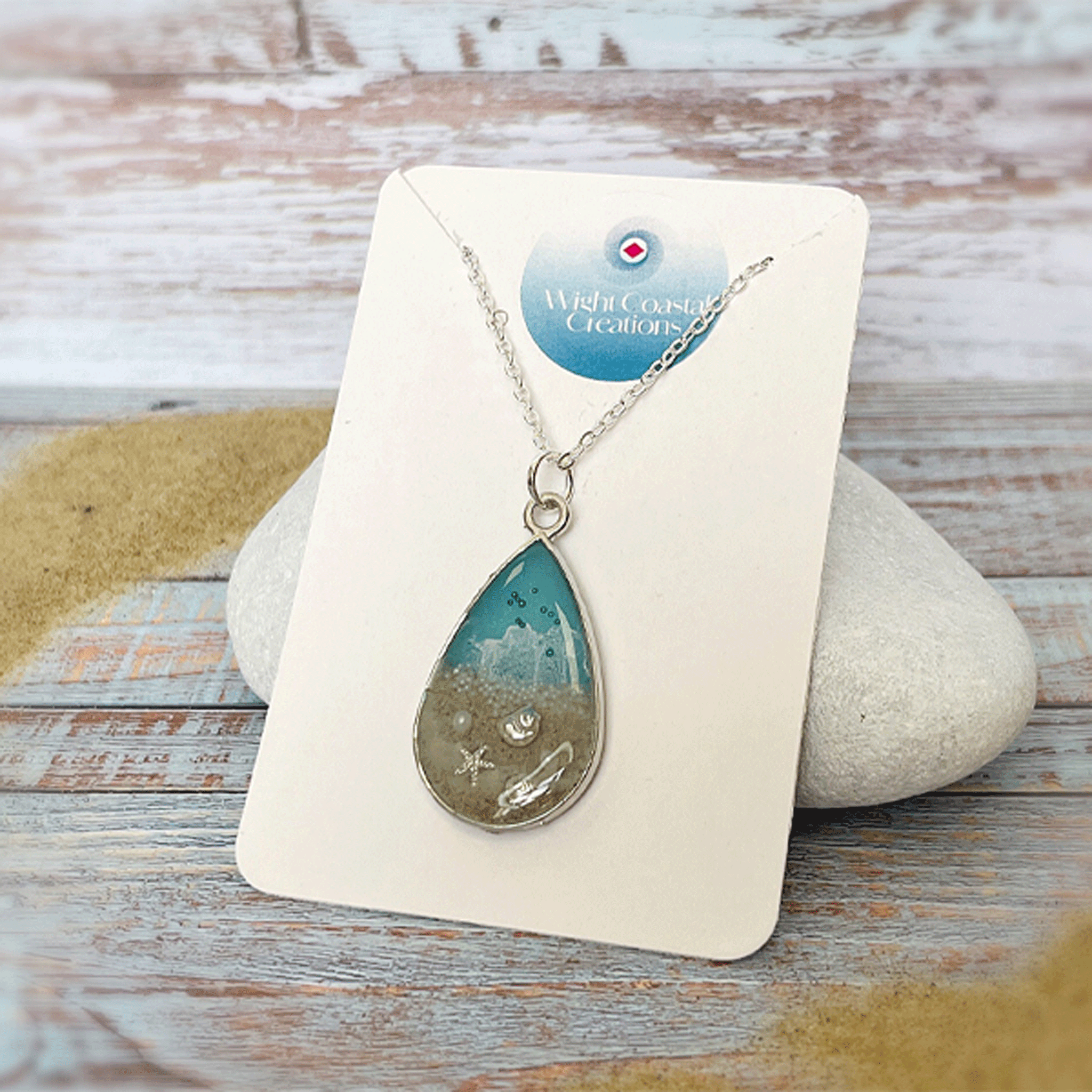 Isle of Wight Teardrop Pendant - Turqoise