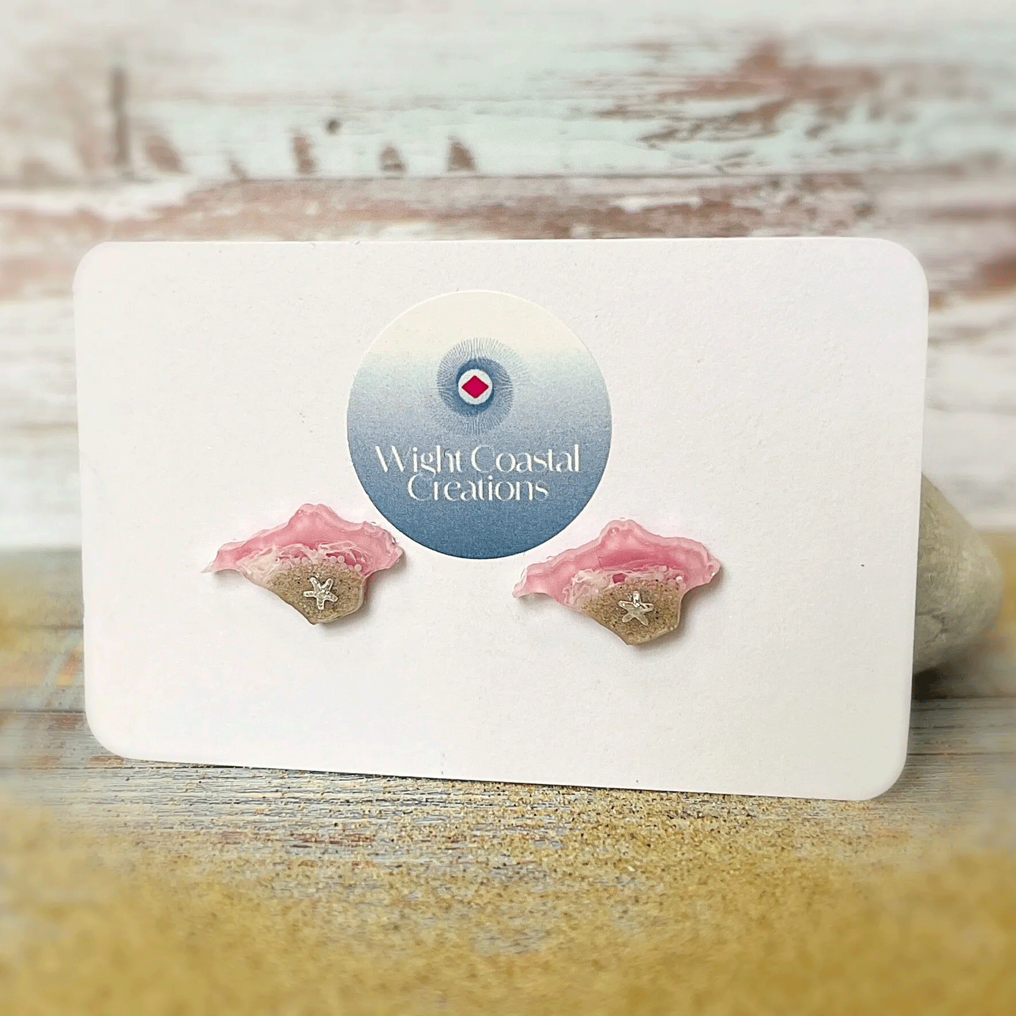 Isle-of-Wight-shaped-stud-earrings-pink