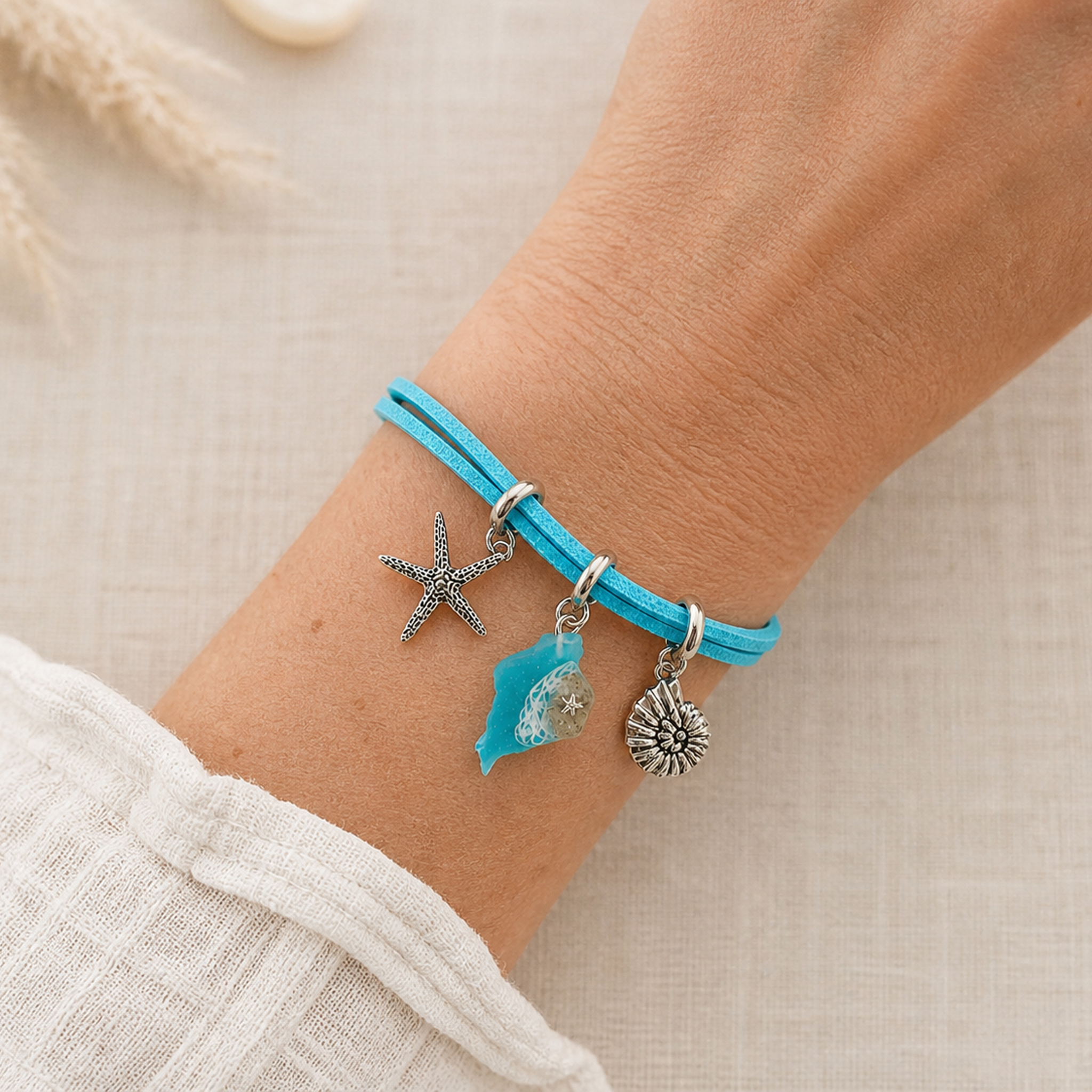 Isle of Wight Faux Suede Charm Bracelet